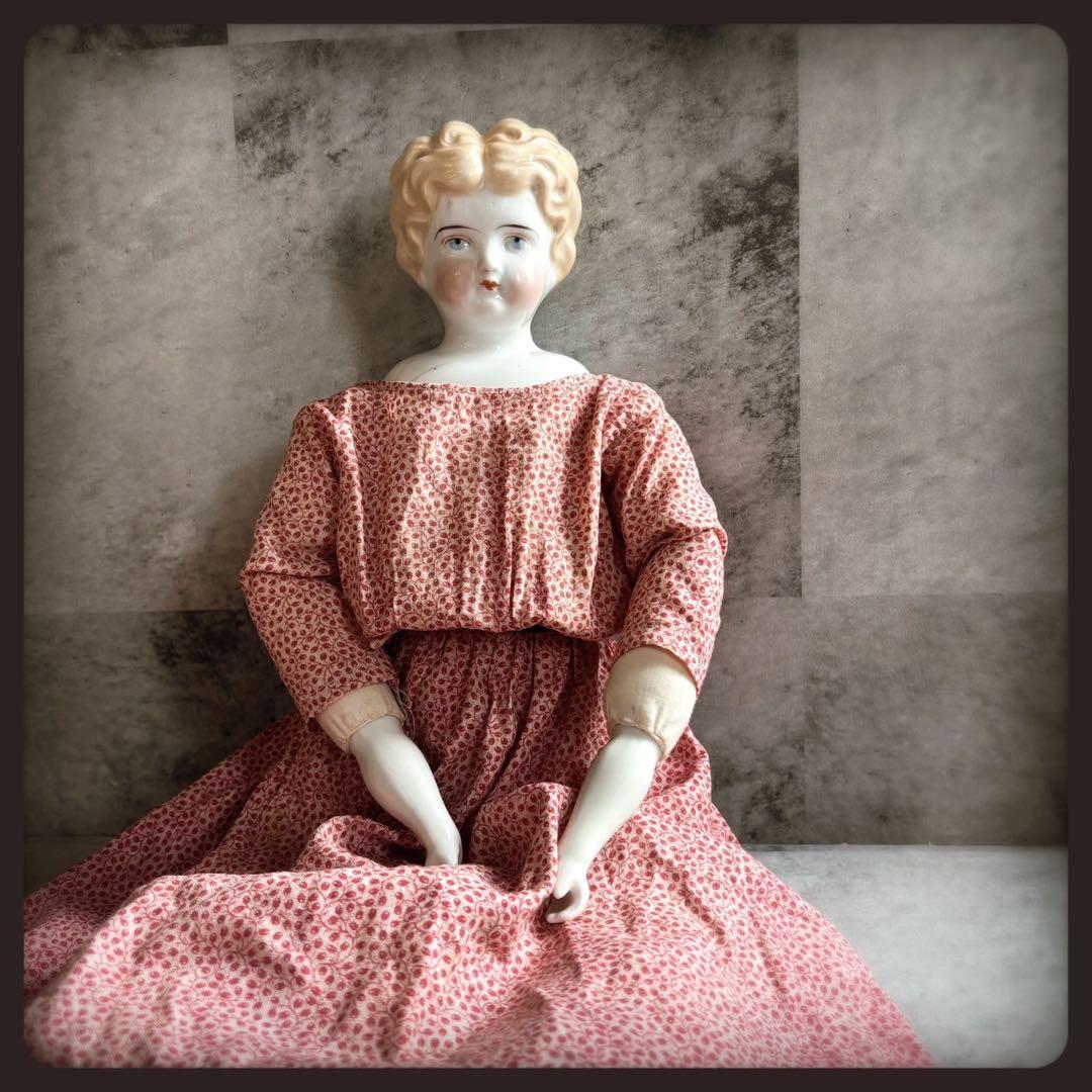 アンティーク　 ブロンド　チャイナヘッドドール ビッグサイズ ビスクドール