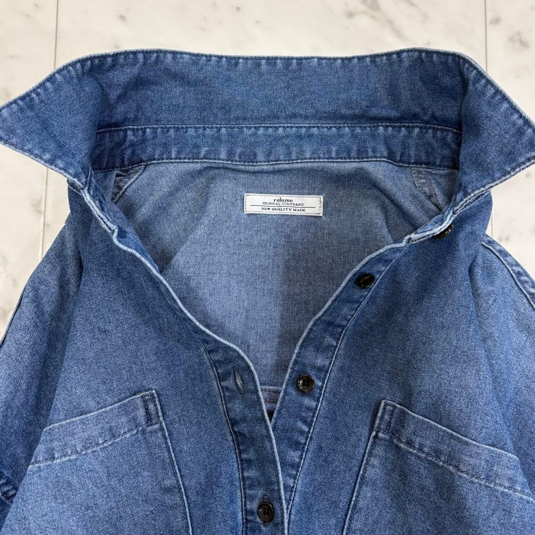美品✨レリューム　デニムプルオーバーシャツ　ゆったり　デニムシャツ　2025SS