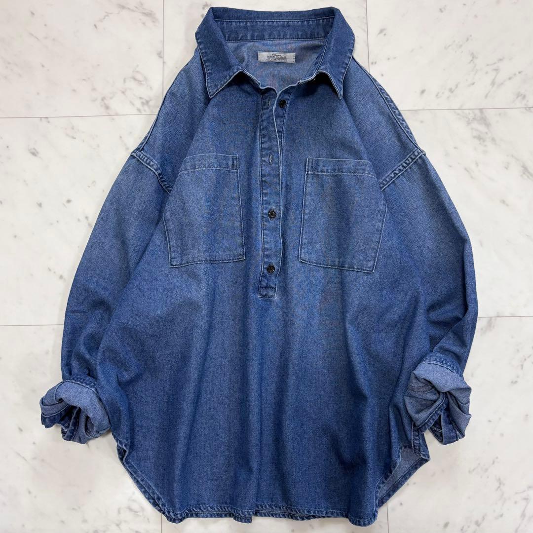 美品✨レリューム　デニムプルオーバーシャツ　ゆったり　デニムシャツ　2025SS
