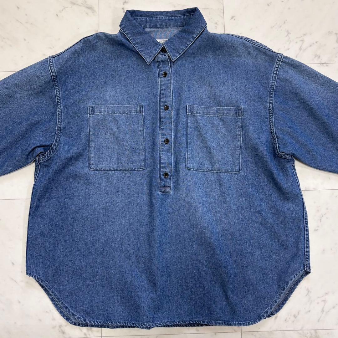 美品✨レリューム　デニムプルオーバーシャツ　ゆったり　デニムシャツ　2025SS