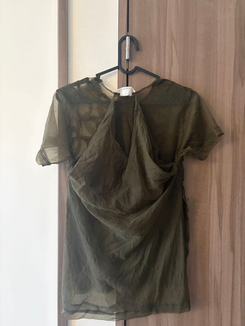 COMME des GARÇONS シアー チュール トップス XS カーキ