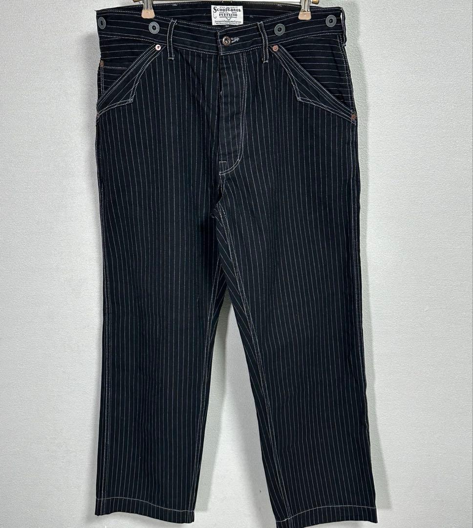 Schott オールドヒッコリーデニムパンツ ブラック 34 アメカジ バイカー