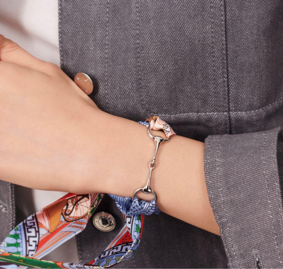 HERMESスカーフリングツイリーミニモール (シルバー)