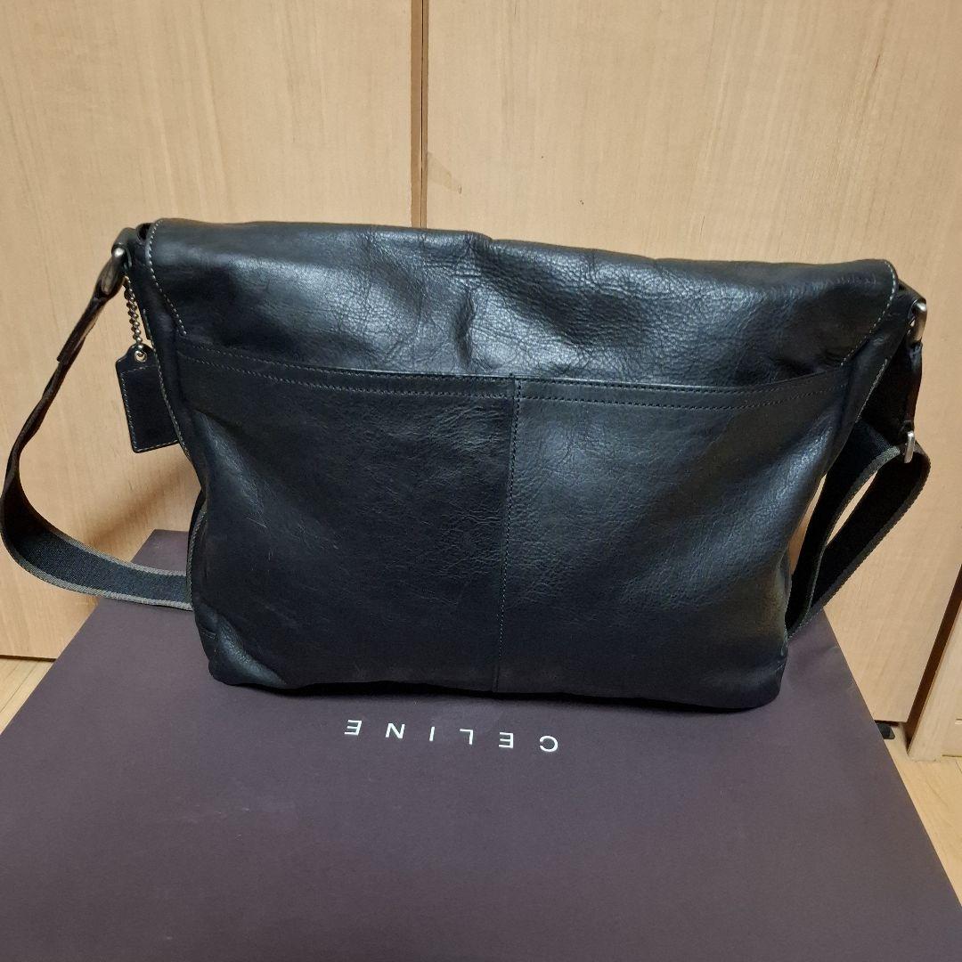 COACH ショルダーバッグ F70556 ロゴ A4収納可 レザー　ブラック