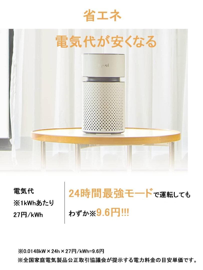 卓上空気清浄機 高効率HEPAフィルター 4段階調節