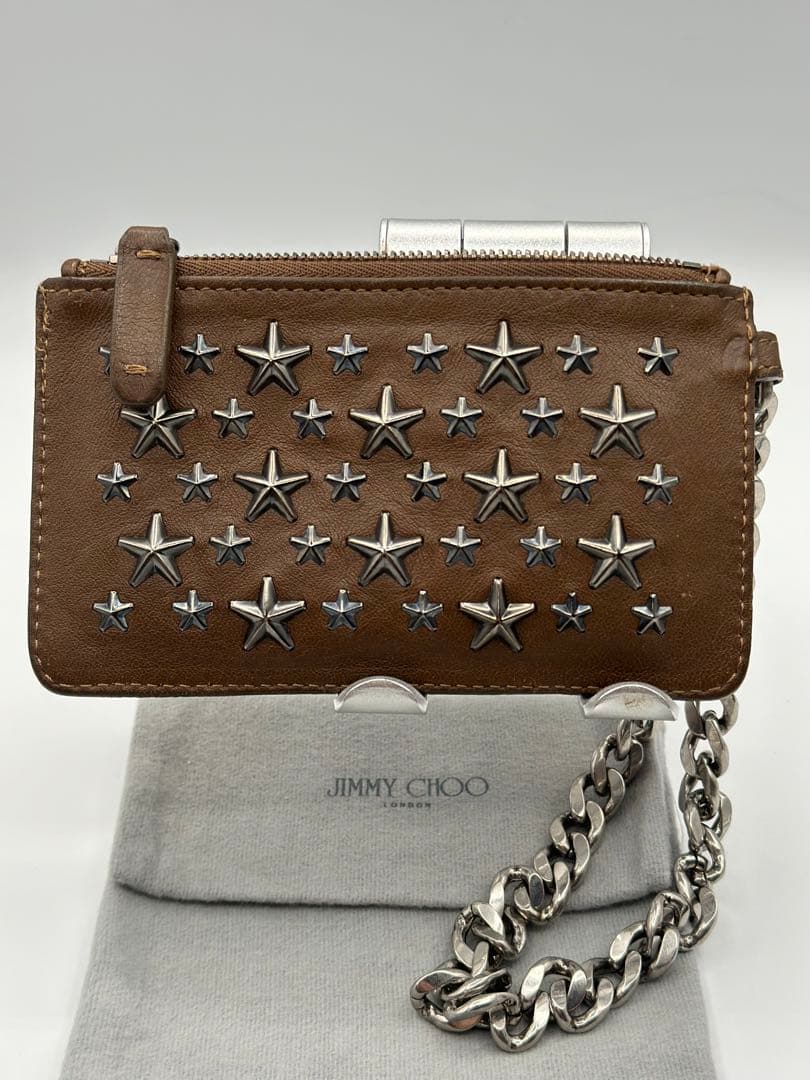 歩*鳥様 JIMMY CHOO ジミーチュウ スタースタッズ チェーン ケ