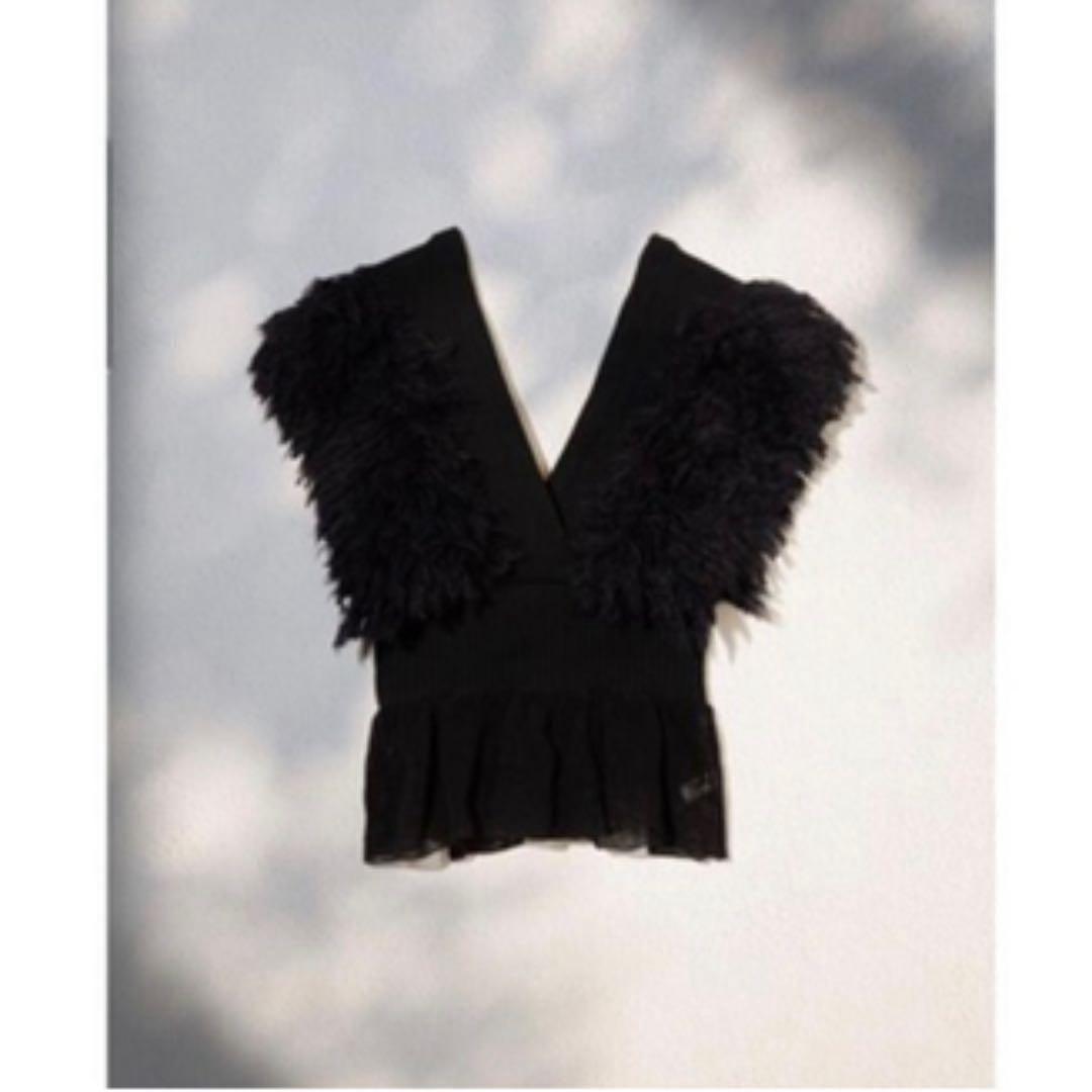 leinwande フリンジ　ニットベスト