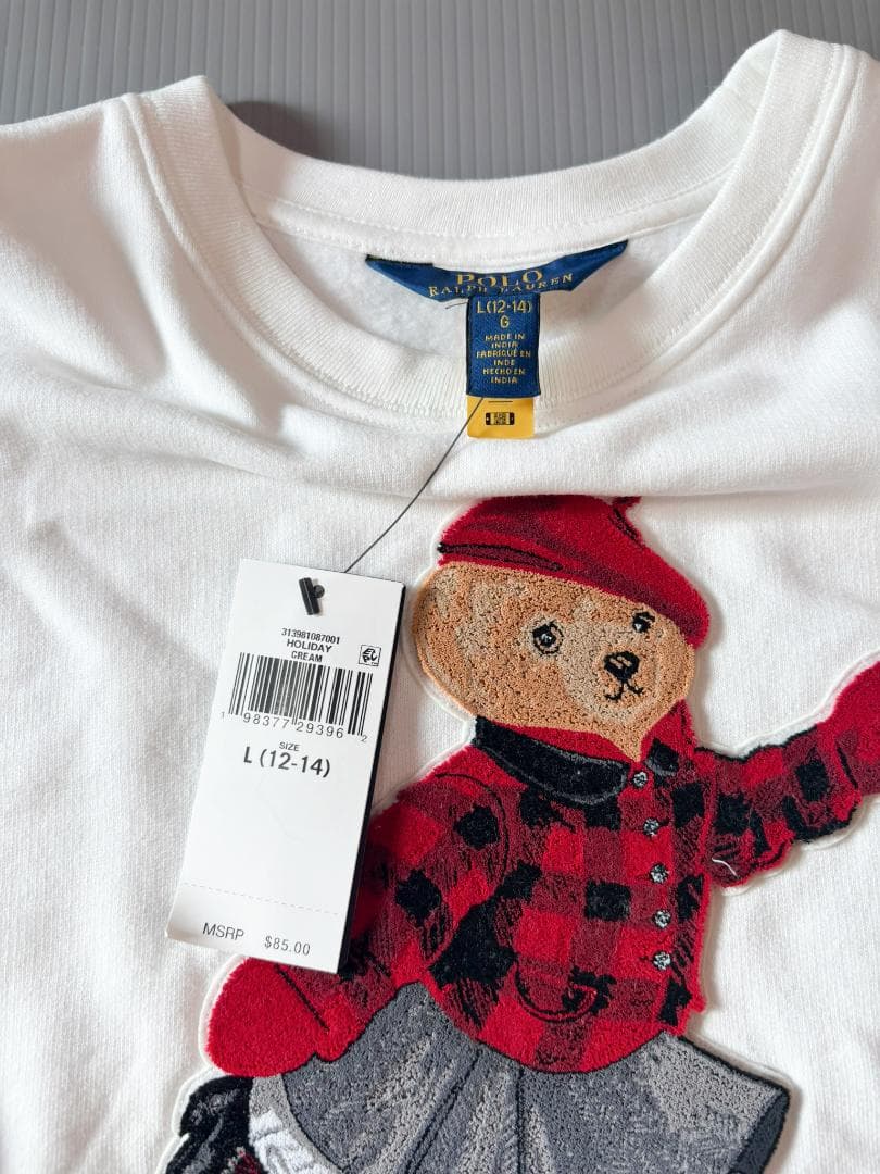 ラスト１枚日本未入荷ガールズL150新作新品ラルフローレンポロベアトレーナー