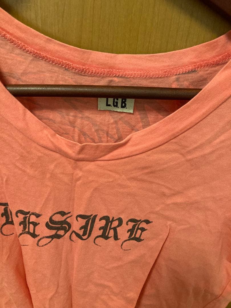 LGB DESIREプリント 半袖Tシャツ ピンク