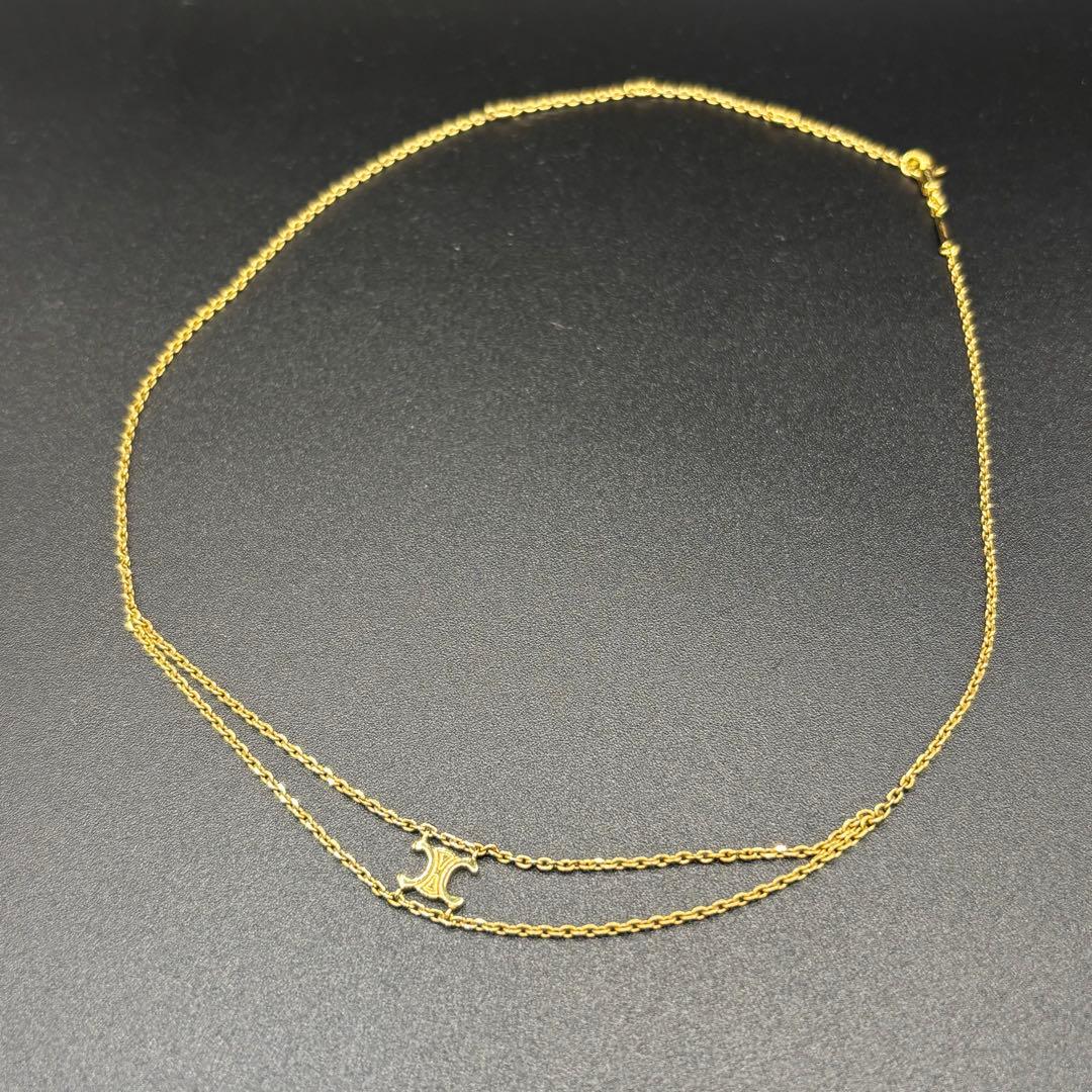 【極美品】CELINE セリーヌ　トリオンフ サスペンダーネックレス 付属品あり