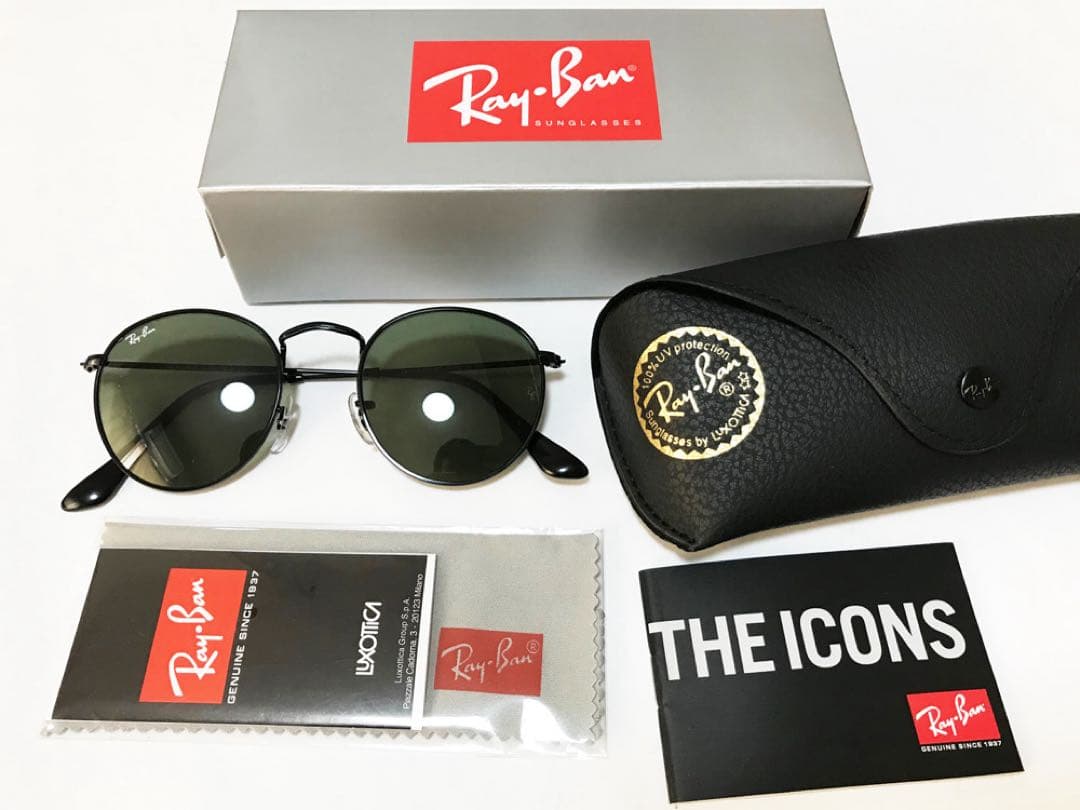 新品付属品あり RayBan レイバン ラウンドメタル サングラス ブラック