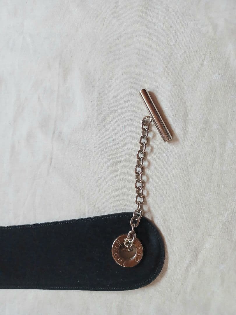 グッチ(GUCCI) スエードベルト 黒 メイド・イン・イタリー