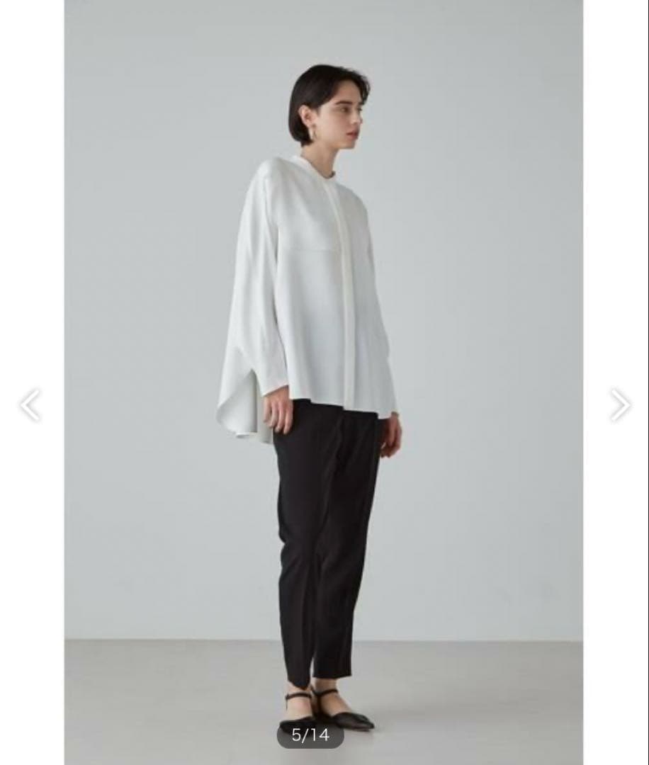 美品　アドーア　スフレジョーゼットブラウス　ホワイト　38 シャツ