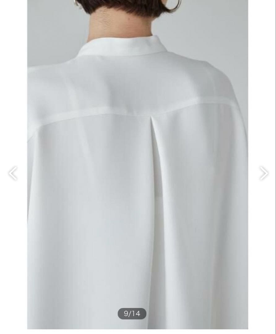 美品　アドーア　スフレジョーゼットブラウス　ホワイト　38 シャツ