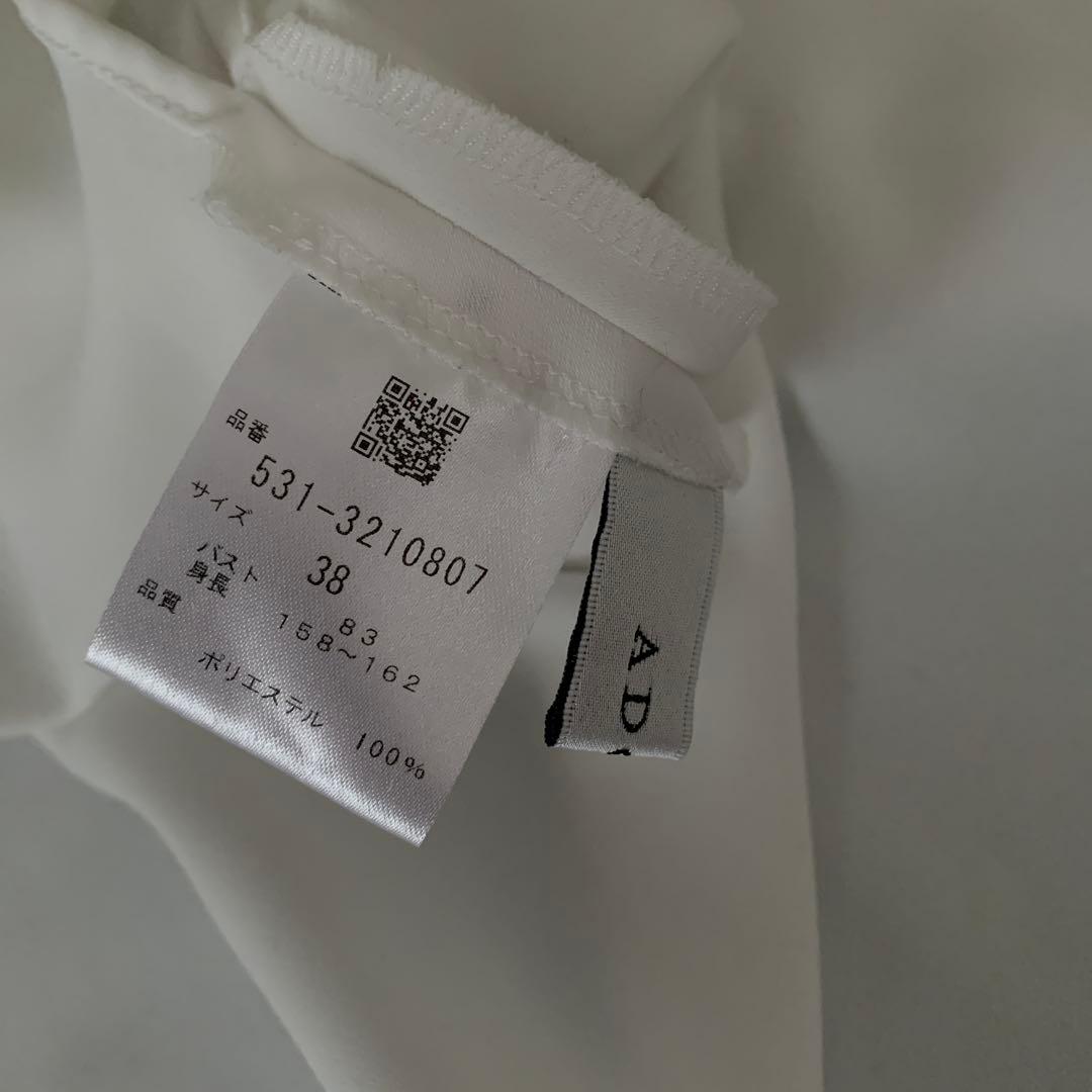 美品　アドーア　スフレジョーゼットブラウス　ホワイト　38 シャツ