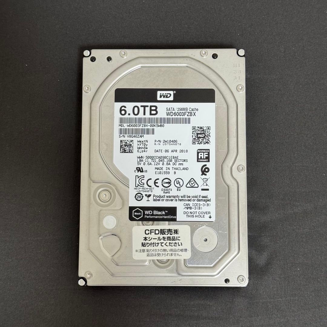 外付けハードディスク・ドライブ WD Blcak 6TB HDD 6003FZBX