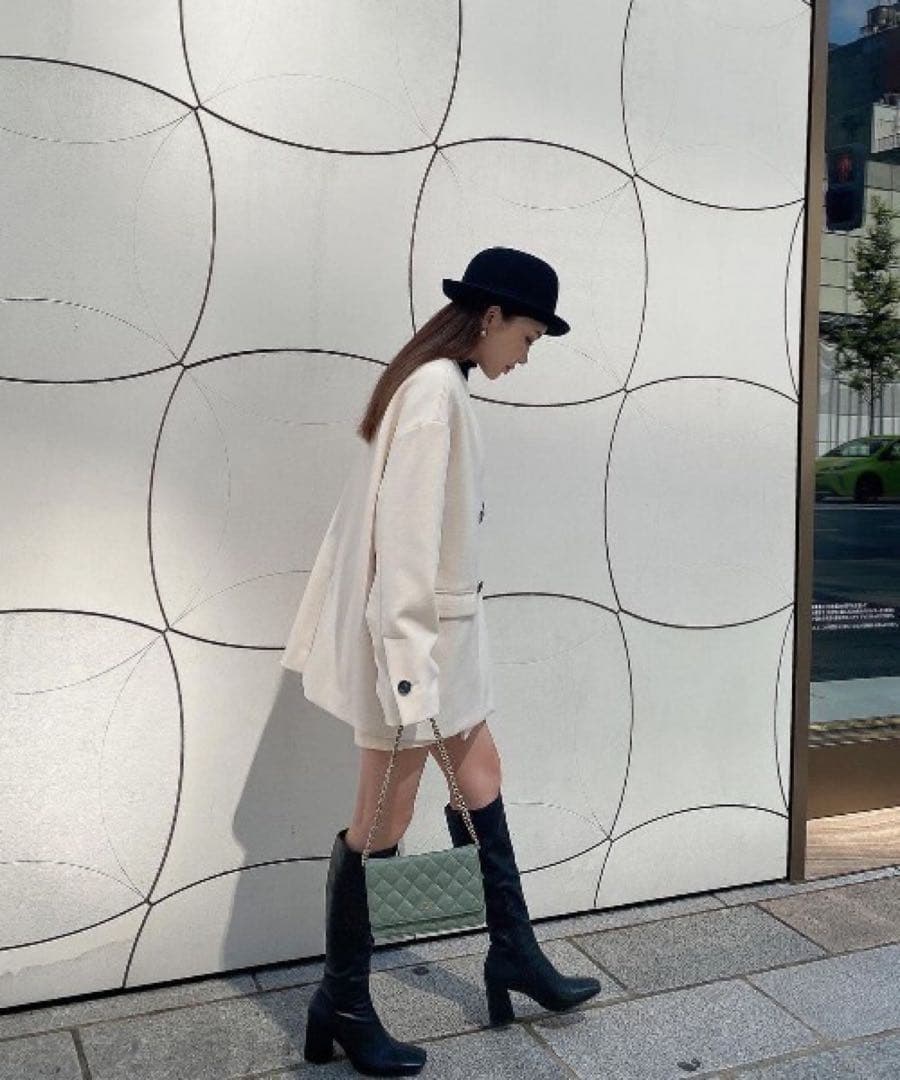 eimy istoire バイカラーボタンショートコート