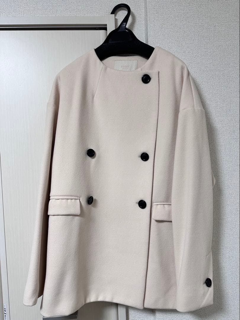 eimy istoire バイカラーボタンショートコート