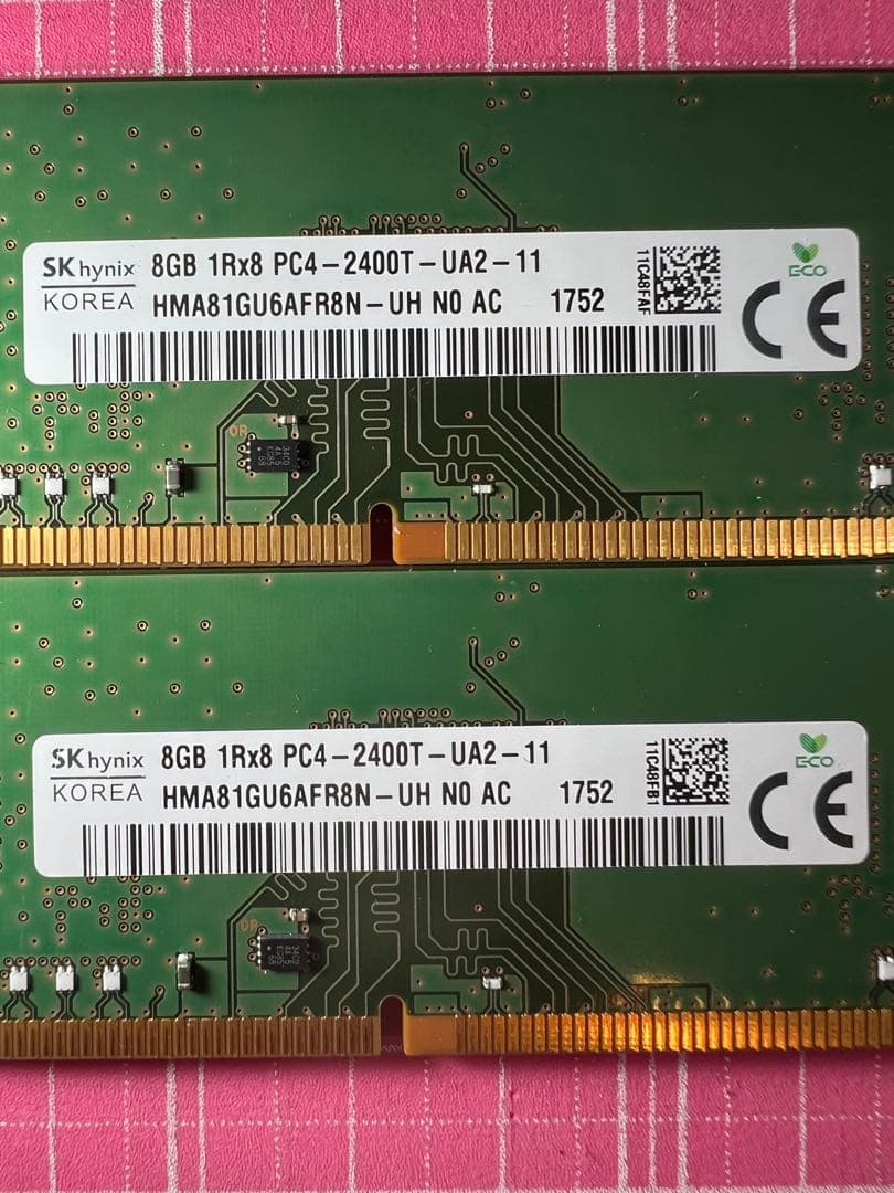 SKhynix DDR4 16GBセット8GB 2400MHz x2 DIMM
