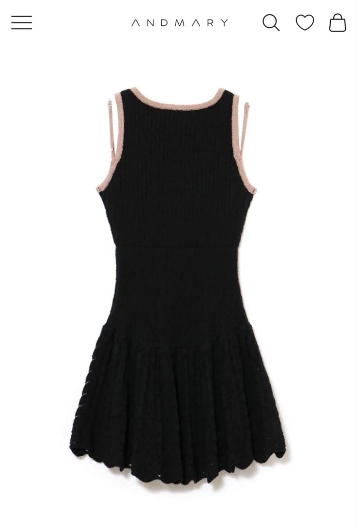 ANDMARY Heart crochet mini dress ブラック