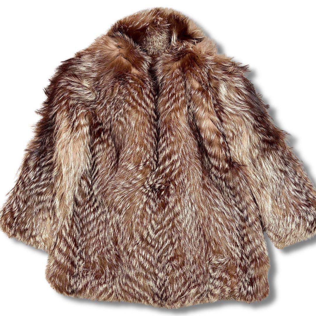 【美品/希少】サガフォックス シルバーフォックス 金サガ リアルファーコート