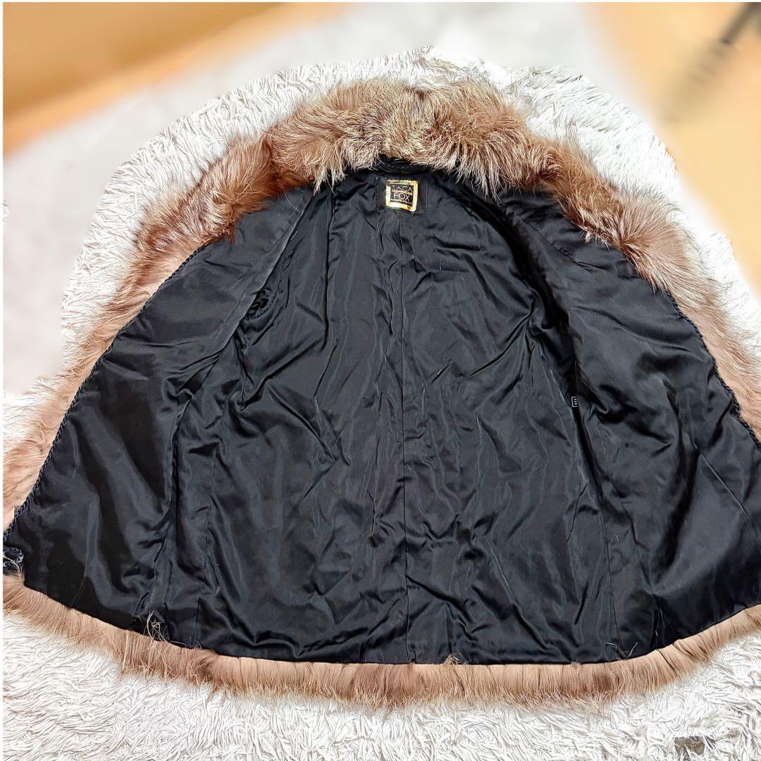 【美品/希少】サガフォックス シルバーフォックス 金サガ リアルファーコート