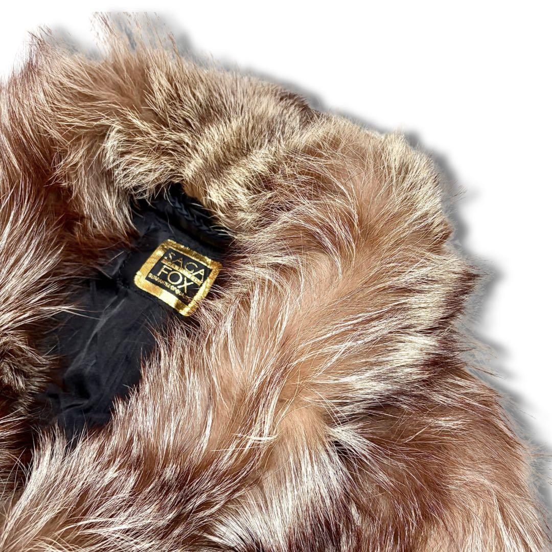 【美品/希少】サガフォックス シルバーフォックス 金サガ リアルファーコート