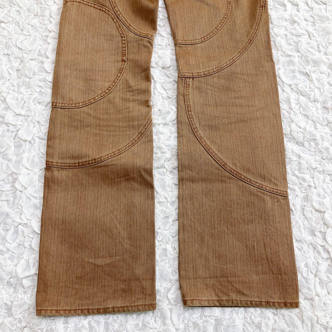 シェアースピリット　デザインパンツ　円形模様　ブラウン系　36