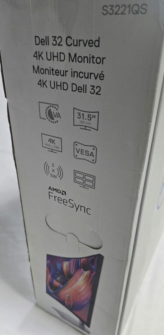 Dell S3221QS 新品 31.5インチ 曲面 4K UHD モニター