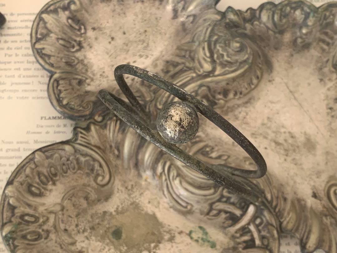 フランスアンティーク　シルバープレート　持ち手付き　ブロカント