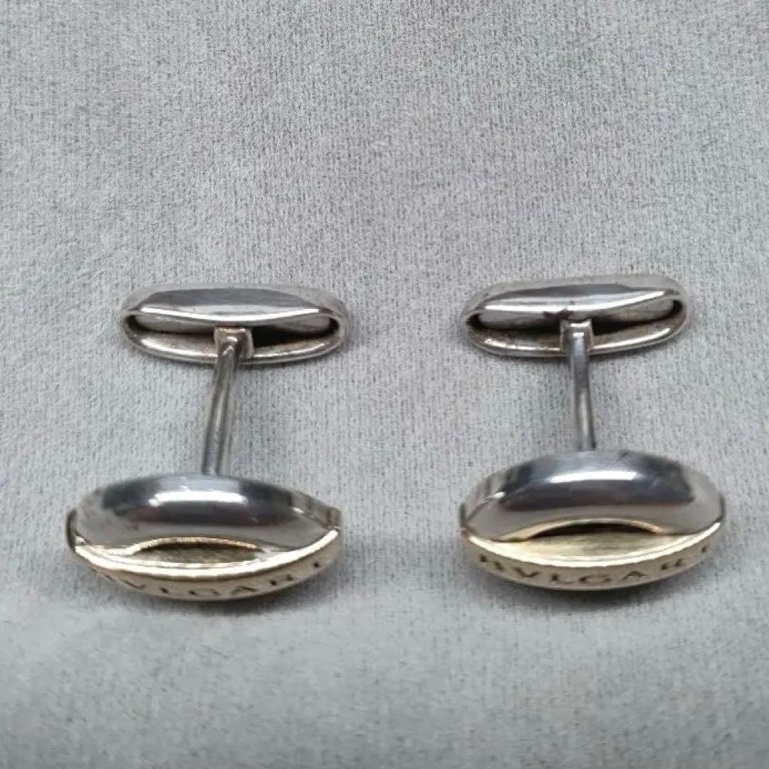 【貴重】BVLGARI ブルガリ 18K & SV925 コンビ オーバルカフス