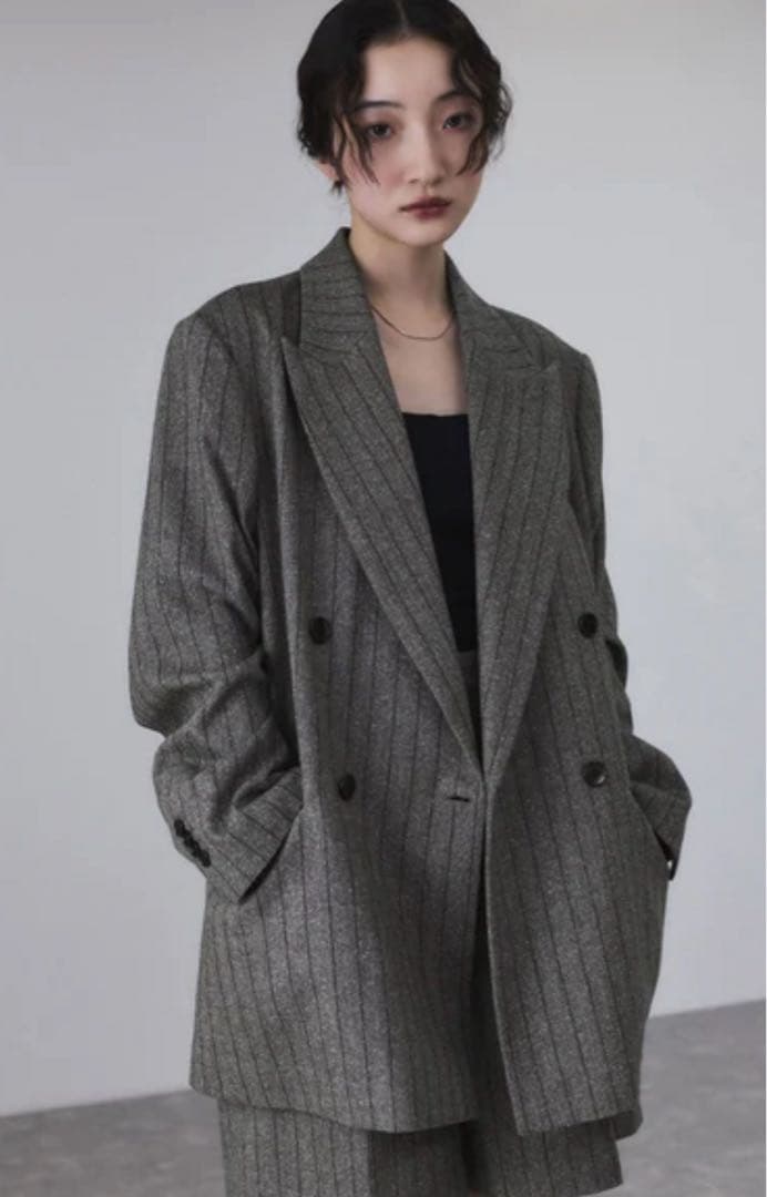 アダムエロペ　ダブルブレストツイードジャケット