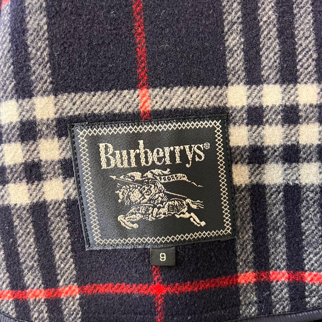 バーバリー カシミヤ混 チェスターコート ネイビー ダブル 9号