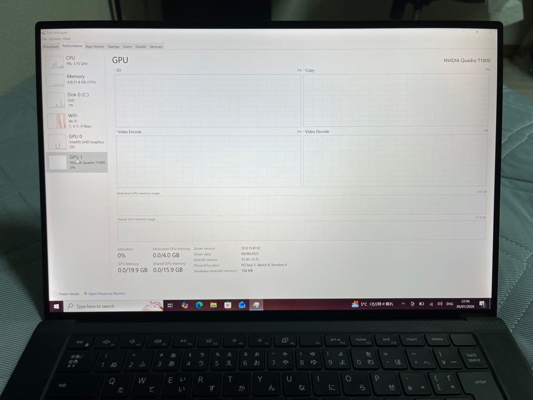 Windowsノート本体 Dell Precision 5550 4K Touch