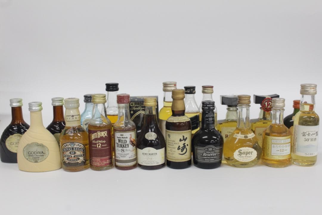 ■未開栓/18本まとめ ミニボトル 山崎12年 ニッカ リザーブ ウイスキー