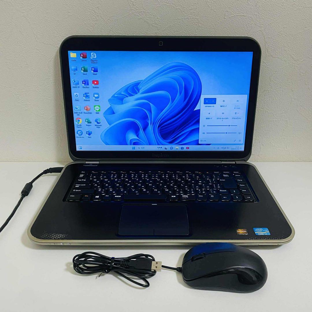 Y82 Dellノートパソコン i7メモリ8G高速Windows11オフィス付き