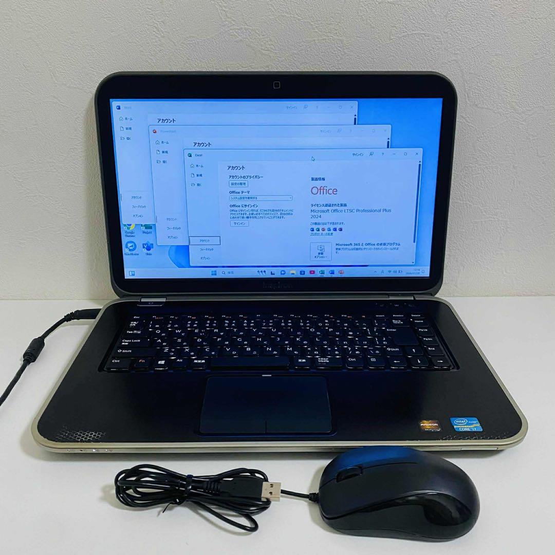 Y82 Dellノートパソコン i7メモリ8G高速Windows11オフィス付き