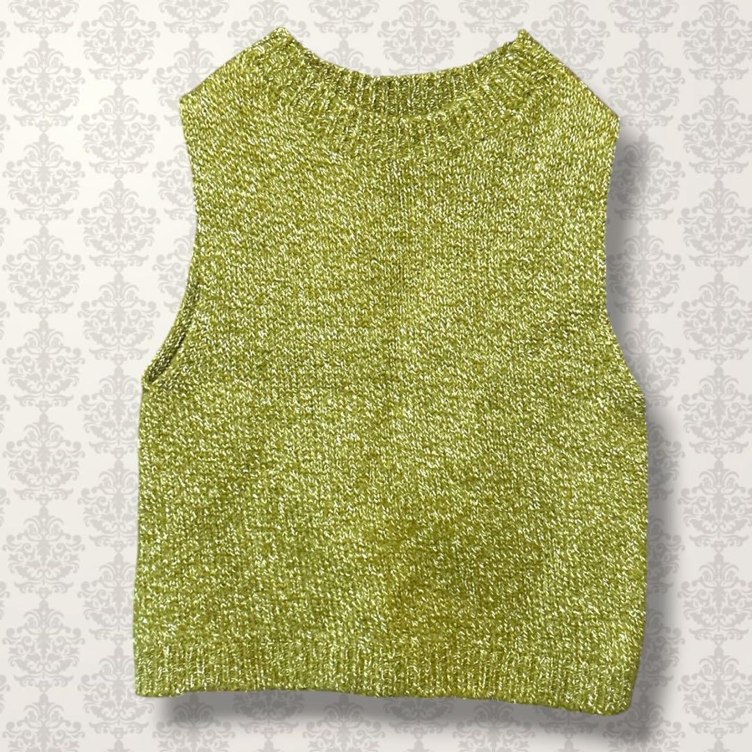 中川政七商店【F】日本製 ウールリネンニットベスト モックネック ノースリーブ