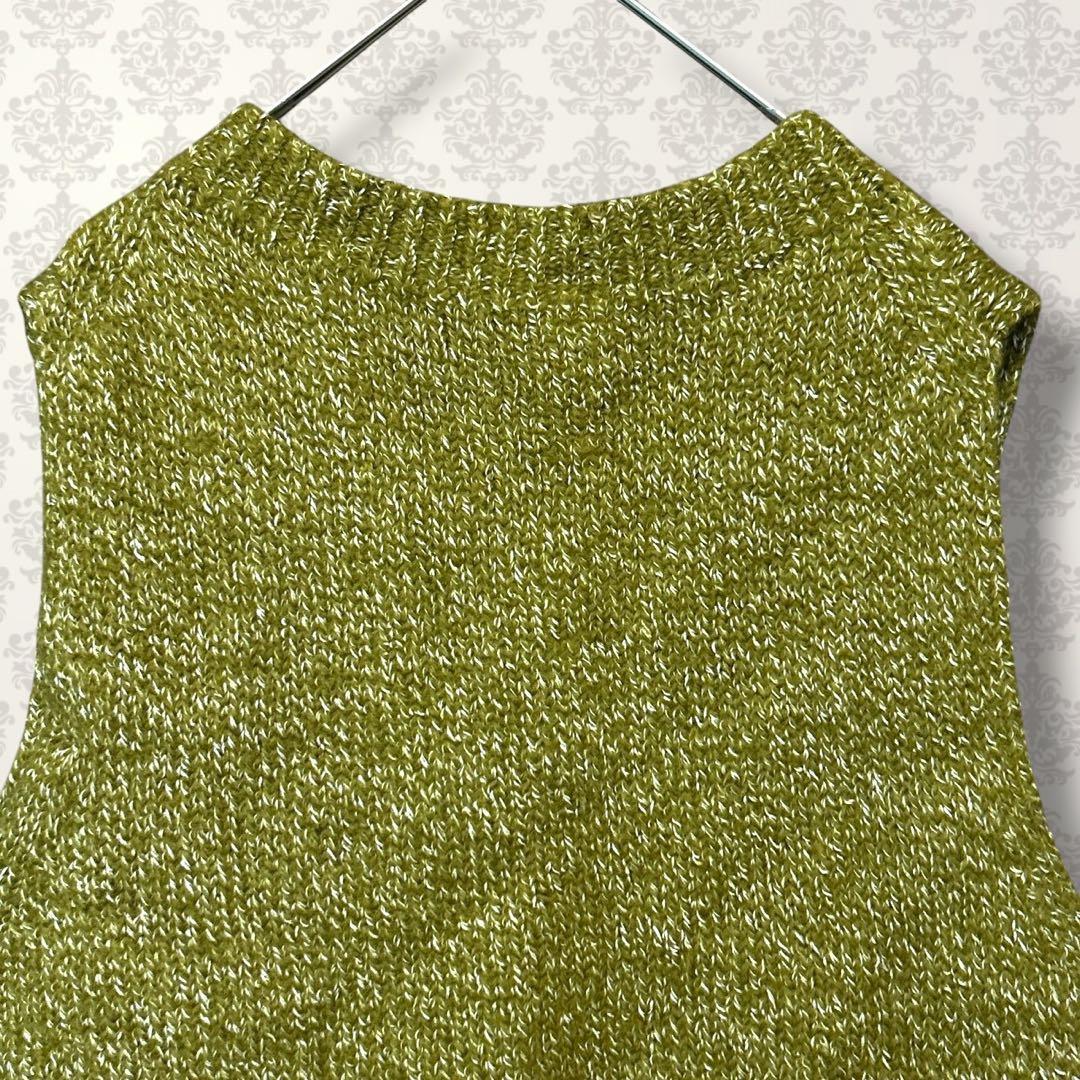 中川政七商店【F】日本製 ウールリネンニットベスト モックネック ノースリーブ