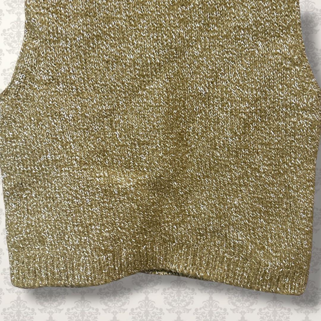 中川政七商店【F】日本製 ウールリネンニットベスト モックネック ノースリーブ