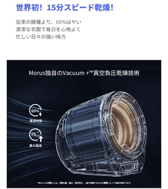 【美品】Morus Zero （モルスゼロ） 超小型衣類乾燥機