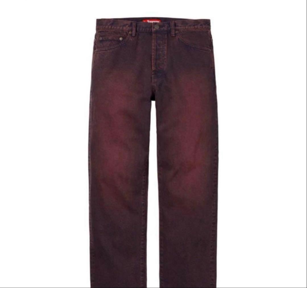 パンツ Supreme Regular Jean Overdye Red 34