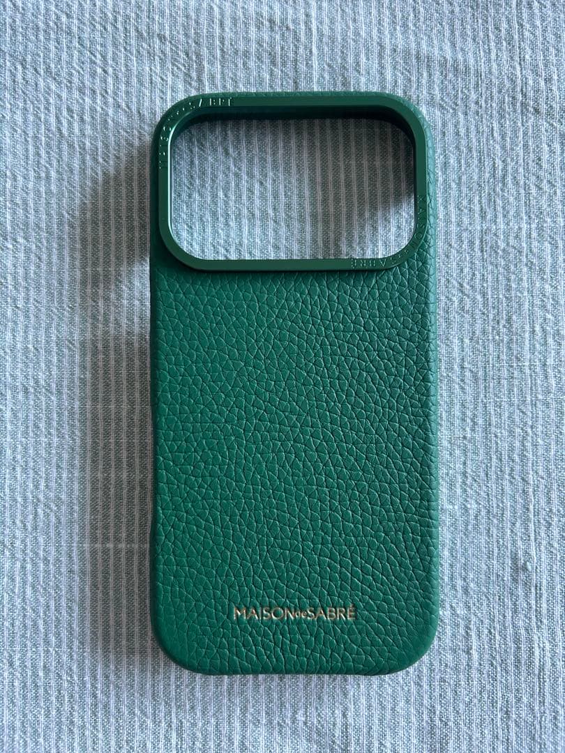 iPhone17Proケース MAISON de SABRÉ グリーンレザー