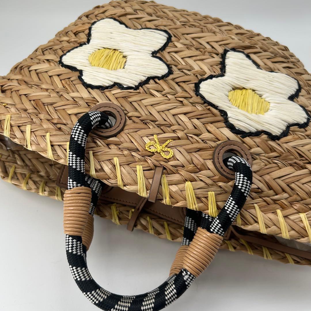 13373✨希少 アニヤハインドマーチ かごバッグ アイズ バスケット ラフィア