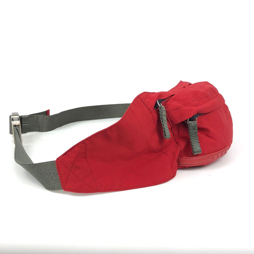 ★6F432 プラダ スポーツ ボディバッグ ウエストポーチ 4VA125 赤