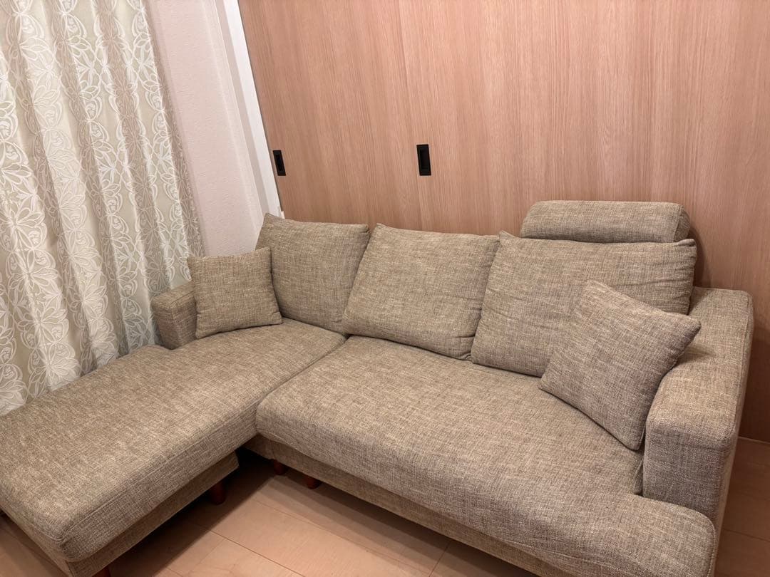 【※8/18まで掲載】ベージュファブリックソファ