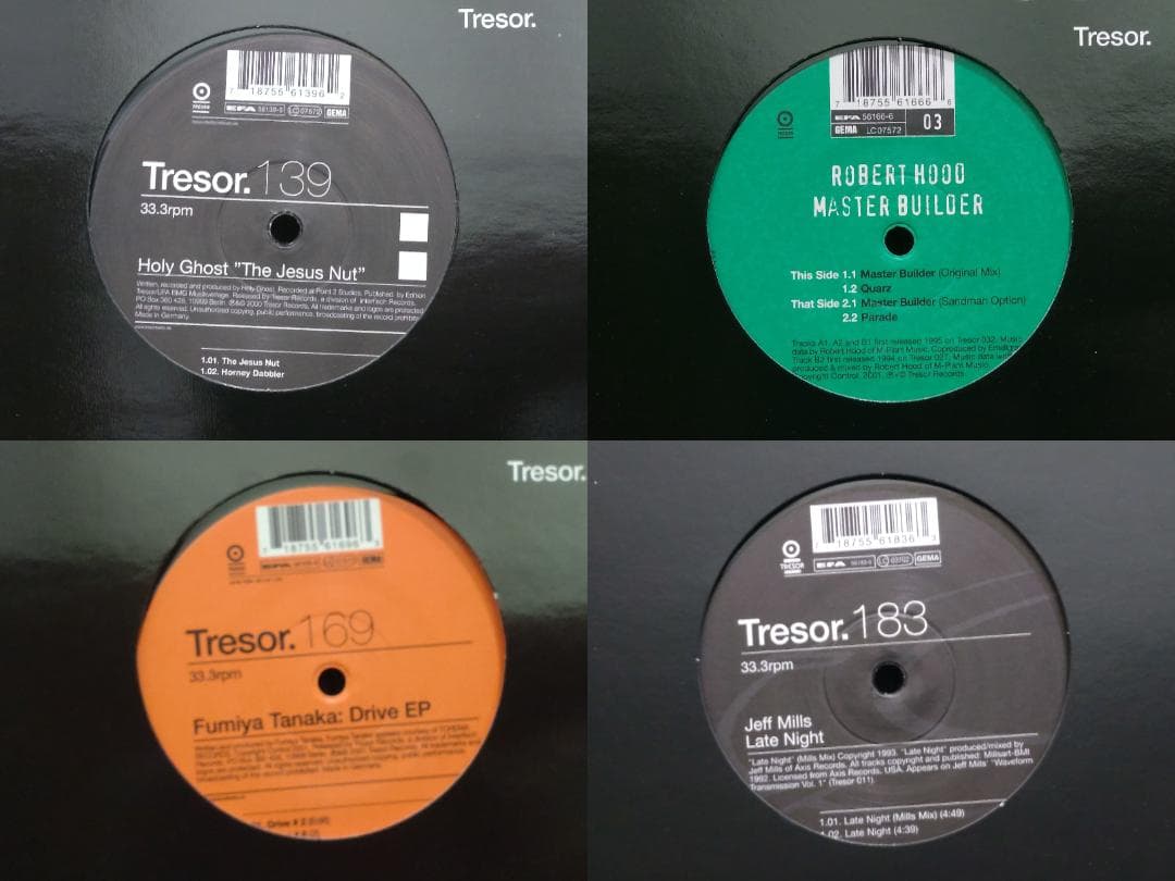 Tresor. （25枚セット） レコード レーベル TECHNO トレゾア