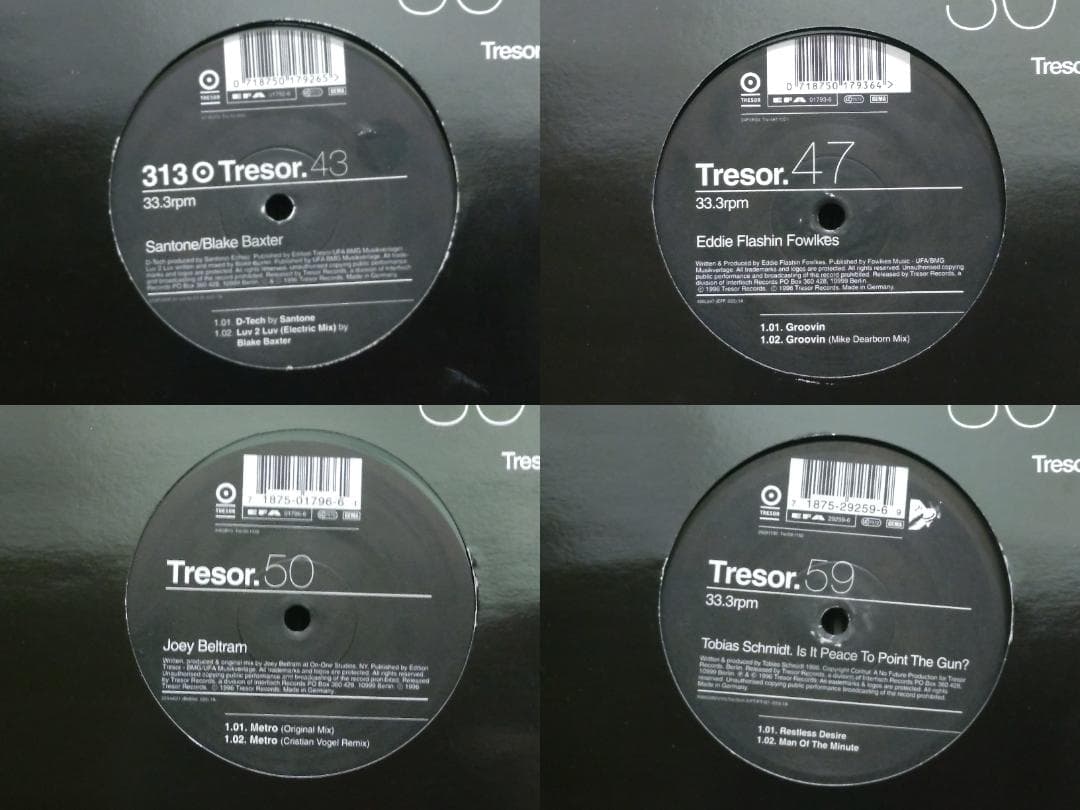 Tresor. （25枚セット） レコード レーベル TECHNO トレゾア