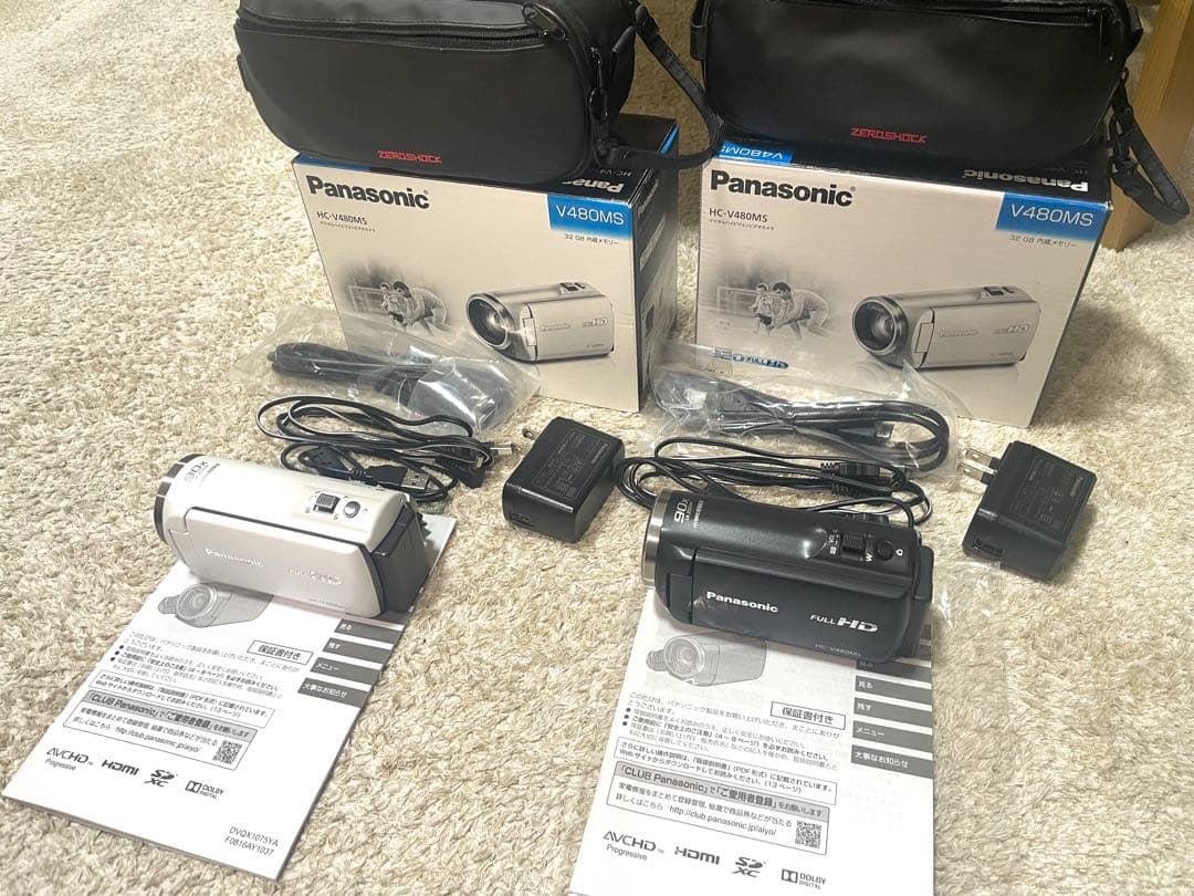Panasonic HC-V480MS ホワイト、ブラック2台セット