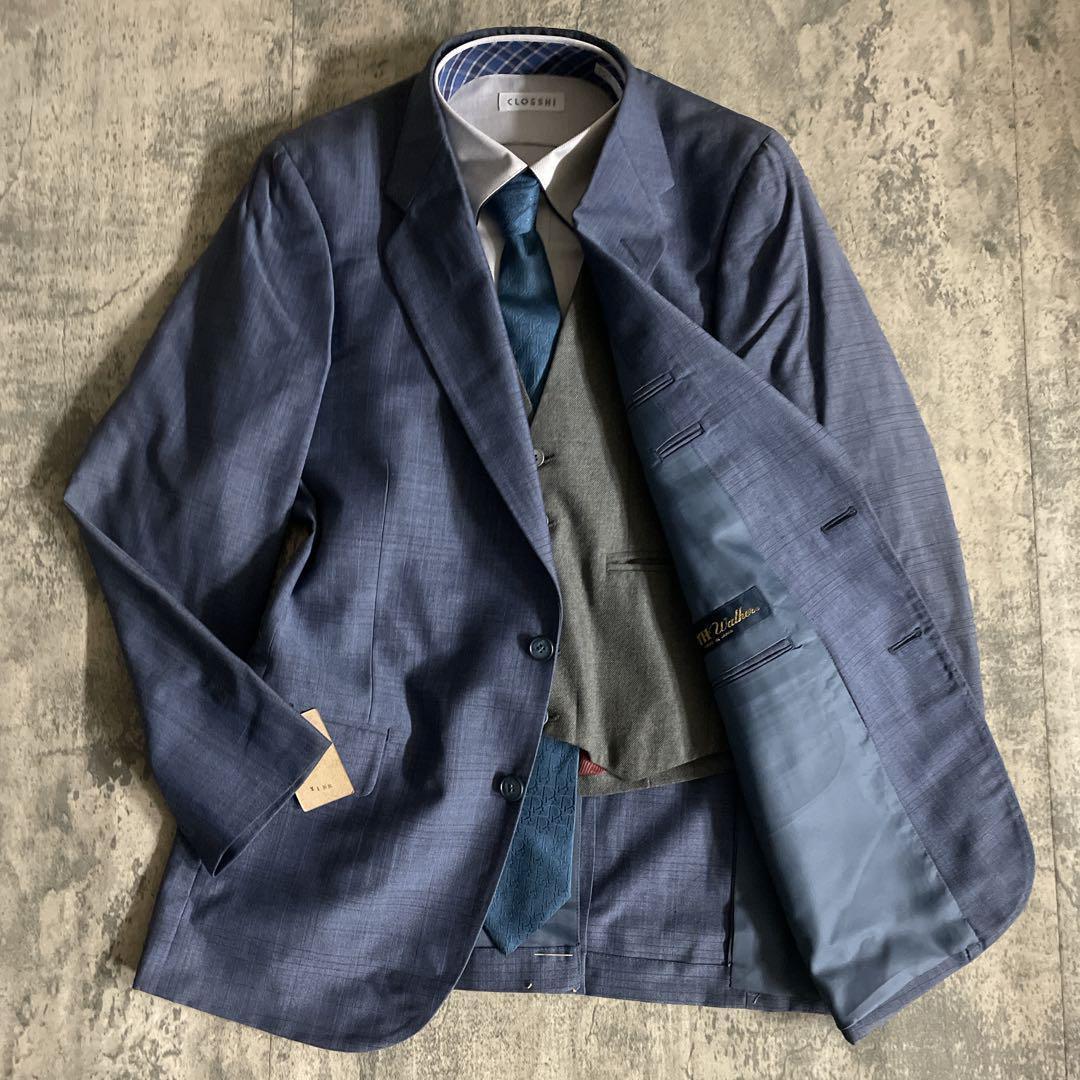 Christian Diorネクタイ レアカラー パープルブルーチェック柄スーツ